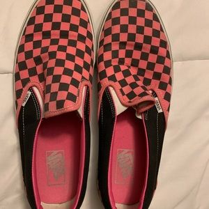 Vans checkerboard pink black size 12